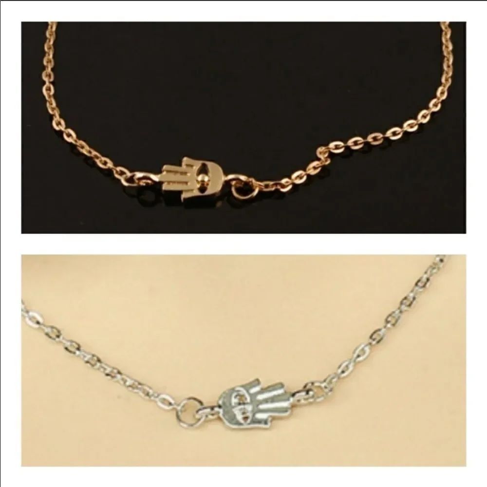 Necklace Dainty HAMSA Gold & Silver Cute Mix March